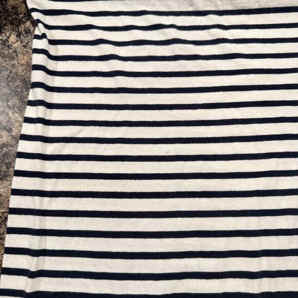 Monrow Womens Dress Long Sleeve Scoop Neck Stripe Midi White Blue Size Medium LD - Picture 6 of 9